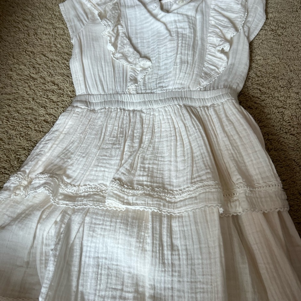 GAP Girls White Ruffle Tiered Dress